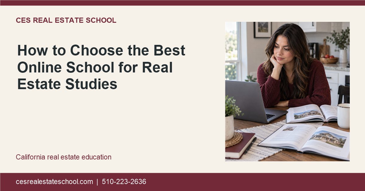 How to Choose the Best Online School for Real Estate Studies — CES page illustration