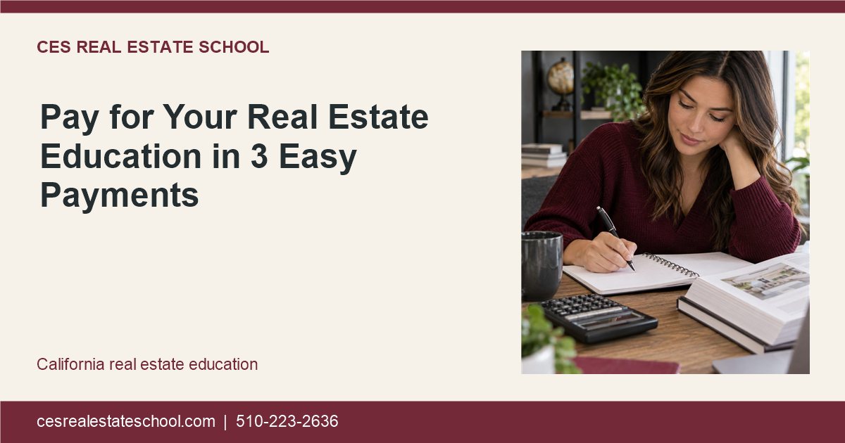 Pay for Your Real Estate Education in 3 Easy Payments — CES page illustration